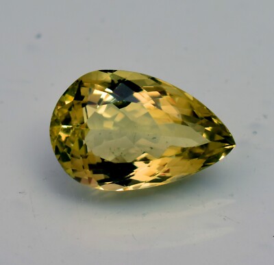 Natural Quartz Green Quartz Top Faceted Lemon Quartz Pear Cut 13.25 Ct Certified