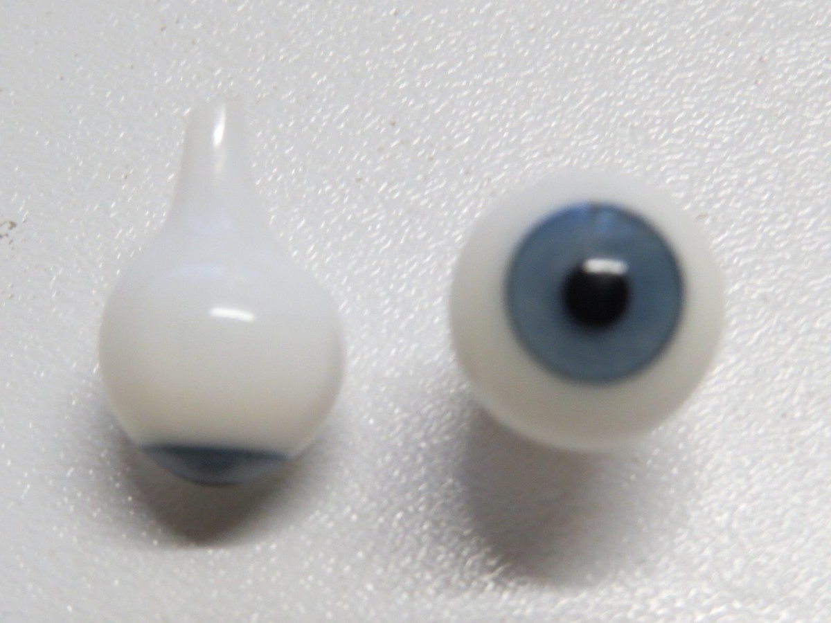 Yeux poupée ancienne bleu clair 13mm azur Blue mouth blown