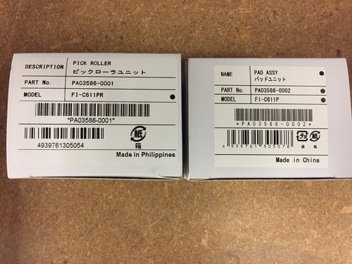 Fujitsu S1500, S1500M Pick Roller & Pad Set PA03586-001 PA003588-0002 New - Picture 2 of 4