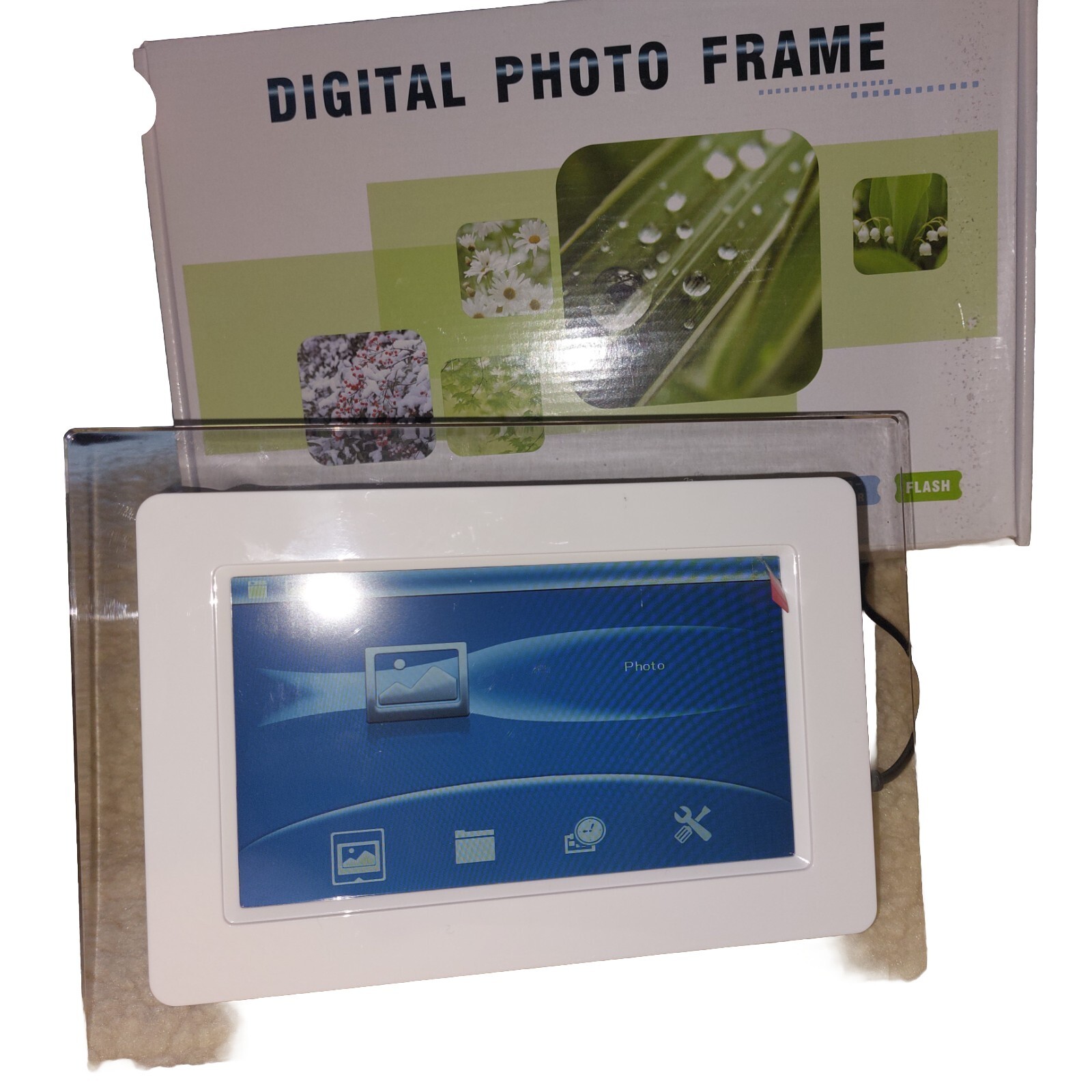7 Inch White Digital Photo Frame Calendar Movie Plug In Music eBay