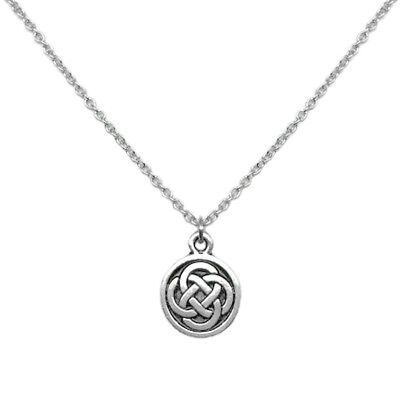 Celtic Knot for Completion Pewter Pendant on Corded Necklace  #BE-8010-COC 