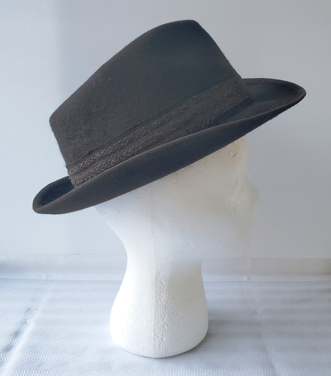 Vintage 50's Borsalino Italy Grand Prix 1900 Fedora w/ Wool Tweed
