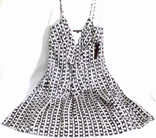 Morrell Maxie 100% SILK Short Party Dress size 4  Black & White NWT mm5649