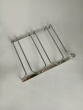 Porta Bicchieri Sospeso Acciaio Inox 3 Slitte 25x34x4 Cm Viti Incluse