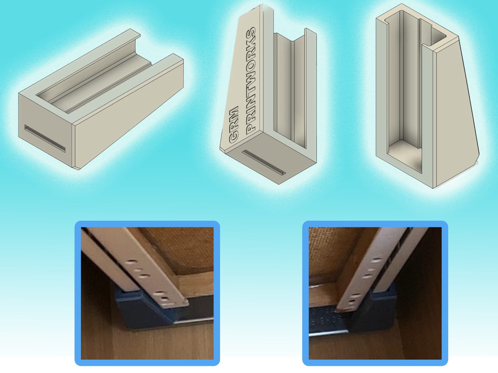 Scheirich Cabinet Drawer Guide Boot Plastic Replacement Part No. 230 (Set of 2)