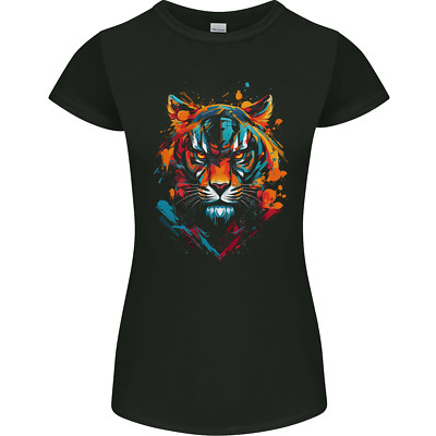 Grafitti Tiger Damen Petite Cut Maglietta