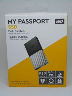 New WD 512GB My Passport SSD Portable Storage - USB 3.1 (Black
