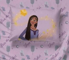 Disney Wish Twin Sheet Asha Star  Purple Kids Set 3-Pieces  Bedding Pillowcase