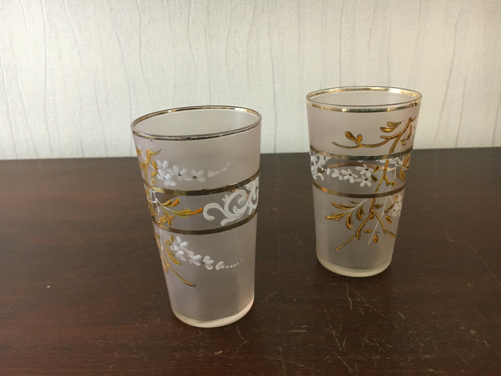 Enamelled Glass Glasses (Price For Two Glasses)