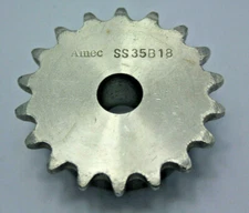 Amec SS35B18 35 Chain 18 Tooth 1/2 Bore  316 Stainless Steel Sprocket New