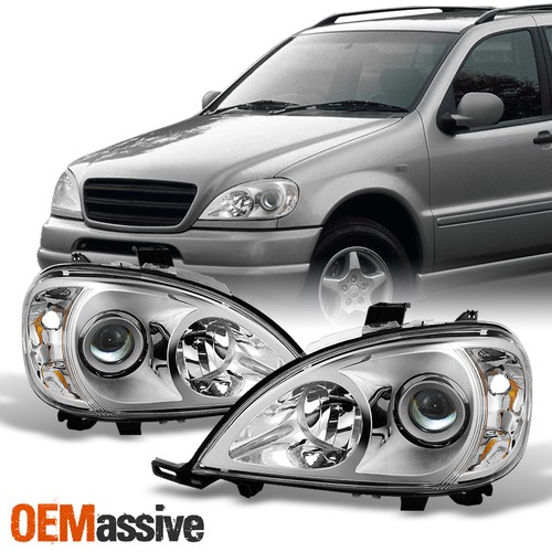 Black Projector Headlights For 1998-2005 Mercedes ML350/ML500 (W163) – Halogen – Pair