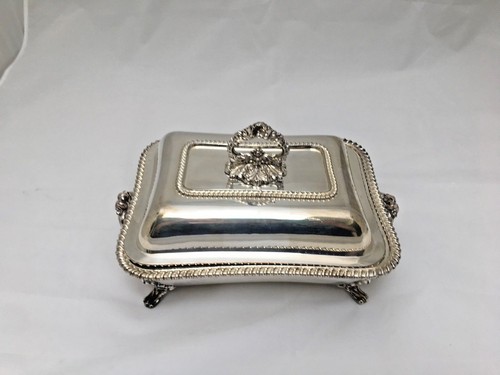 English Sheffield Silverplate Rectangular Serving Water Warming Dish w/Lid Ant - Picture 5 of 8