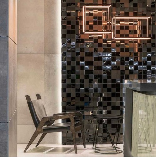 Porcelanosa Metal Acero Anthracite 3D Cube Tiles - Picture 4 of 5