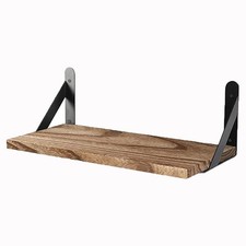 Rustic Wood Wall-Mounted Shelf - Multi-Purpose Floating Shelf for Walnut