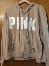 Victoria s Secret PINK Full Zip Hoodie Mauve Pink Women s XL Oversized