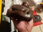 Vintage Chinese Carved Wooden Water Buffalo Figure- Small Chips And Cracks — photo 6