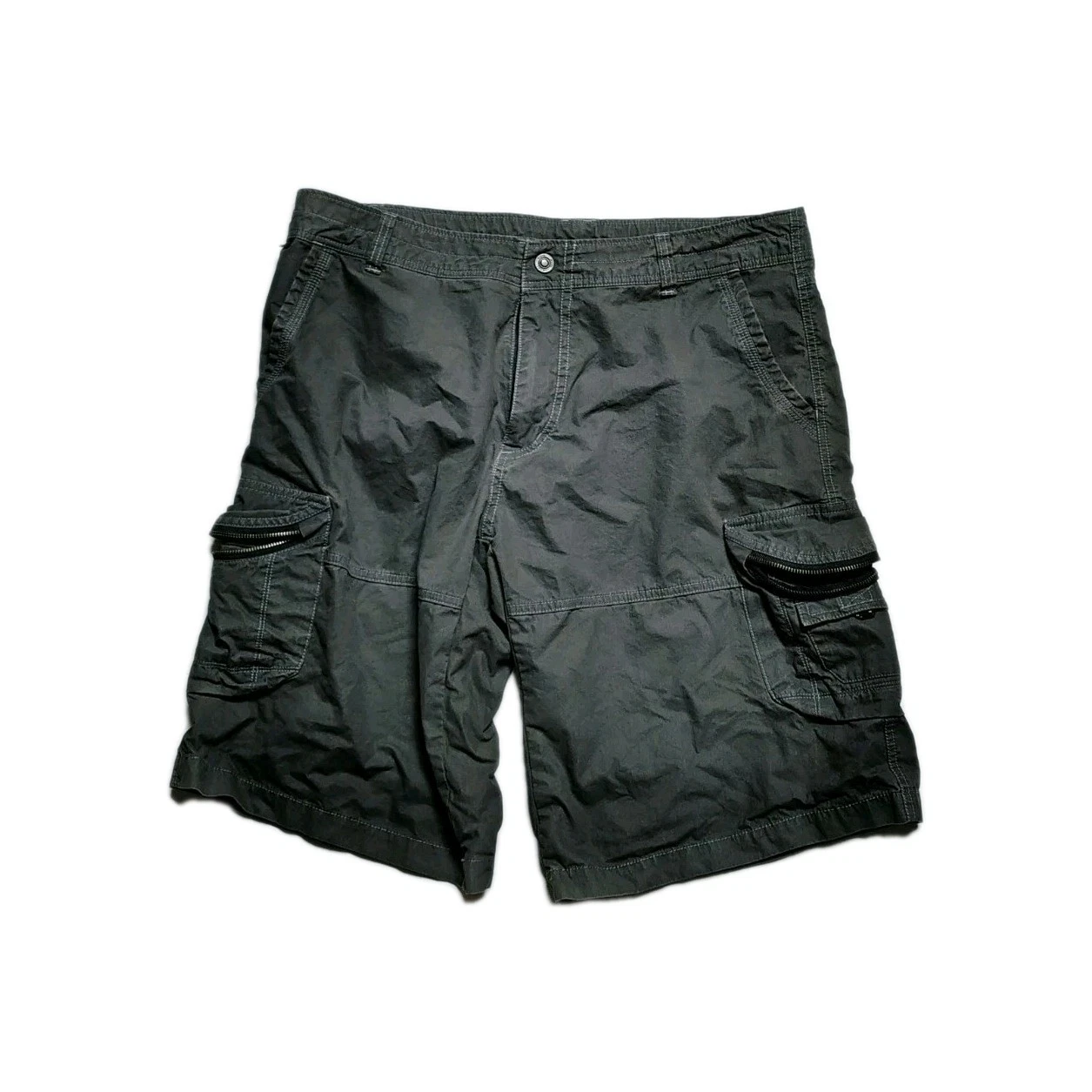 Kuhl Cargo Shorts Mens 38 Gray Outdoor Hiking Climbing 5149 Vtg Patina Dye Ambus