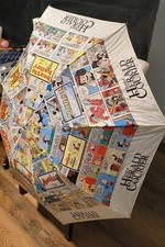 Newspaper Umbrella Cartoon Comic Strip Print Wood Handle Bristol Herald Courier