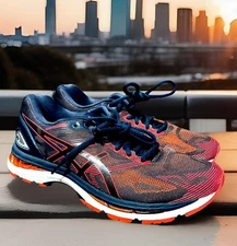 A S I C S Gel Nimbus 19 Running Shoes Peacoat Red Clay Mens 9 US 42.5 EUR 8 UK