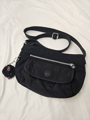 Kipling Black Crossbody Bag with Front Flap Pocket 12×8