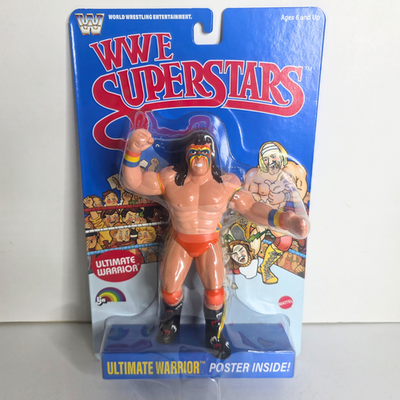 Ultimate Warrior WWE LJN Superstars Retro 80s Blue Card 8 in