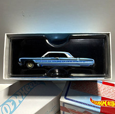 Hot Wheels 100% 1964 Chevrolet Impala 1:64 Blue/White Diecast LE w/ Case