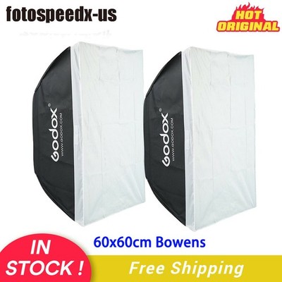 US 2X 60*60cm 24x24'' Rectangular Bowens Softbox Fr Studio Strobe Flash Speedlite