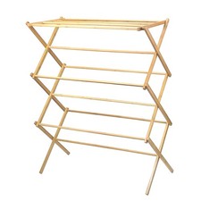 Wooden Clothes Drying Rack for Laundry - Collapsible Folding Bamboo Laundry D...