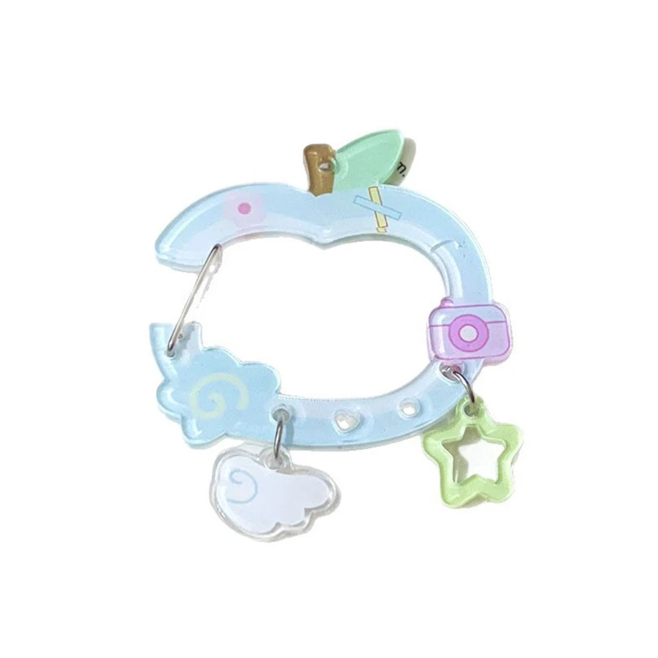 Chaveiro mosquetão acrílico design Apple para decoração de mochila com zíper bolsa - Imagem 4 de 4