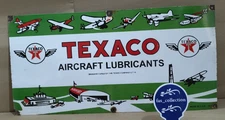 Texaco Aircraft Lubricants Porcelain Enamel Sign  36 x 18 Inches 1 Sided