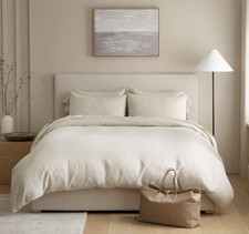 NEW Quince European Linen Chambray Duvet Cover, King/Cal K Natural  MSRP 235