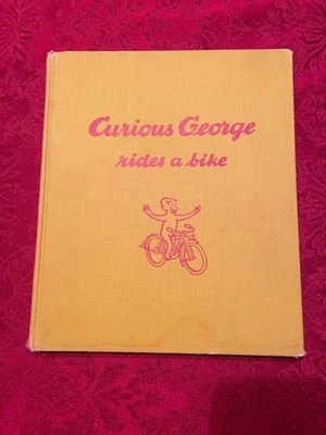Vintage 1952 Curious George Rides a Bike Hardcover Book H.A. Rey Early Printing