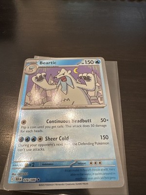 Pokemon TCG Black Bolt Beartic Mis-Print Ball Missing 026/086 English
