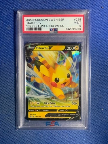 2023 PSA 9 Pokemon Pikachu V BSP SWSH285 Black Star Promo Card Crown Zenith Coll