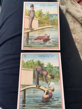 2 Old Trading Cards Great Atlantic & Pacific Tea Co NY “light please?”