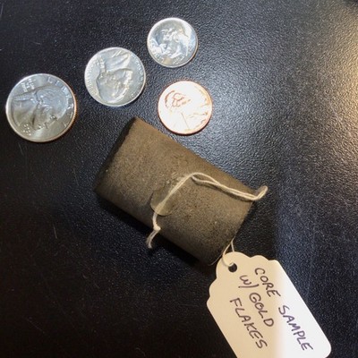 Gold Mine Core Sample with micro traces of gold 