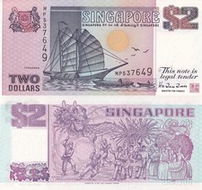 Singapore 2 Dollars ND 1997 P 34 UNC