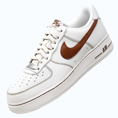 Nike Air Force 1 '07 LV8 Mens Ivory Saddle Brown Stitch Low HQ2037-101 AF1 New