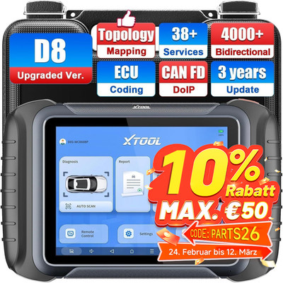 XTOOL D8S Profi OBD2 Bidirectional Diagnosegerät Scanner ALLE SYSTEM ECU Coding