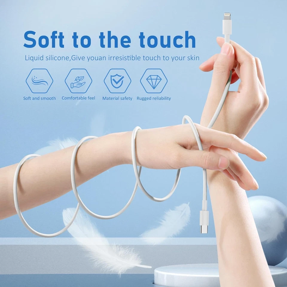 Быстрое зарядное устройство кабель типа USB C PD шнур для iPhone 14 13 12 11 Pro Max XR лот - Изображение 2 из 4