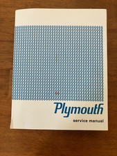 1966 Plymouth Factory Service Manual Excel Cond 1966 Plymouth Factory Service Manual Excel Cond