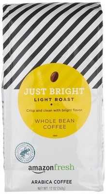 Fresh Just Bright Light Roast Whole Bean Coffee   12 Oz Bag
