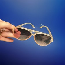 Vintage cloudy aviator punk rocker 90s sun glasses biker cool Thick Plastic