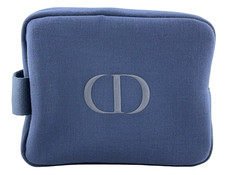 Dior CD Logo Men Navy Blue Toiletry Bag Travel Pouch Case Sauvage NEW