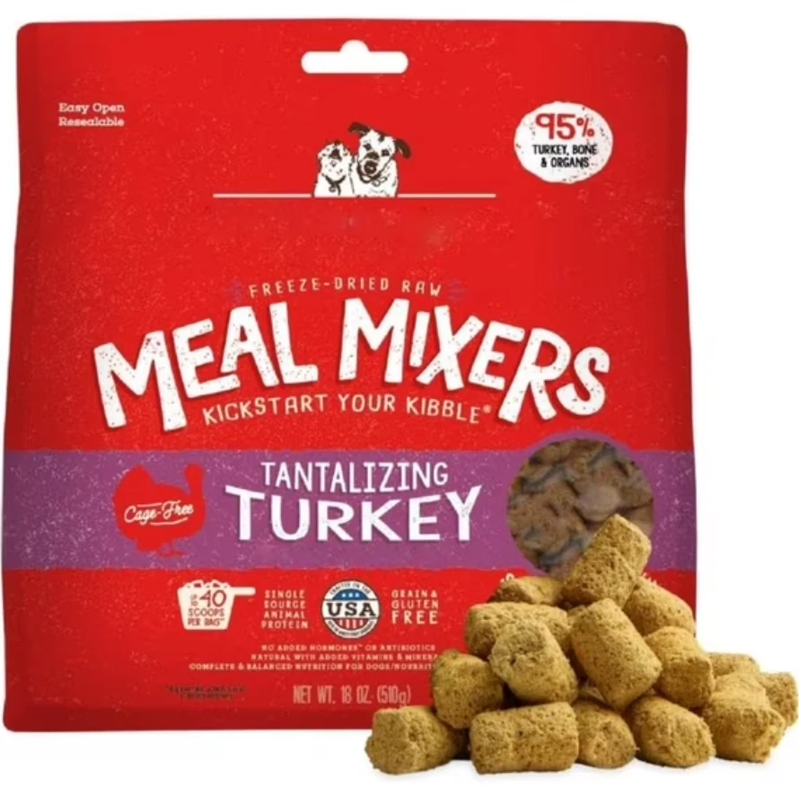 Freeze Dried Raw Dog Food Topper Turkey Recipe Meal Mixer 18 oz