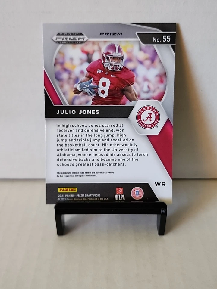 2021 Panini Prizm Draft Picks Julio Jones #55 Silver Prizm Alabama Crimson Tide - Image 2 of 2