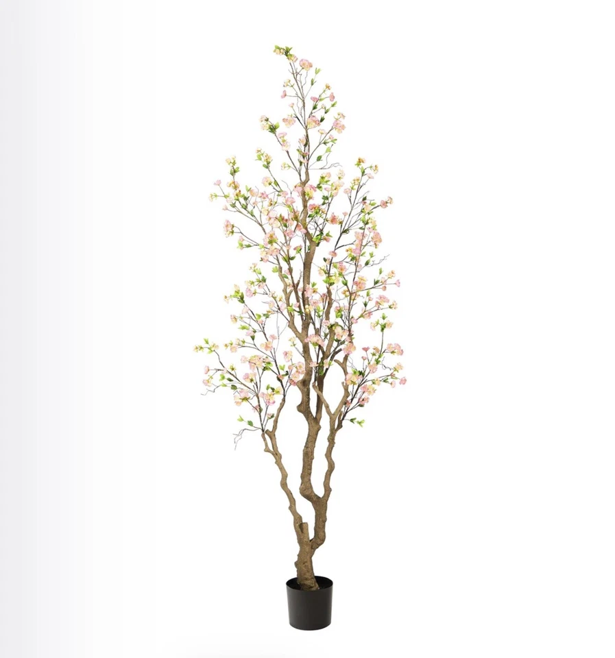 Árbol artificial en flor de cerezo de 7,5’ decoración del hogar. Venta al por menor $405 Foto 2 de 4