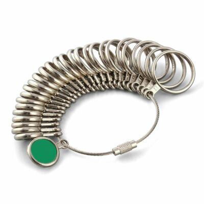 Metal Ring Size Gauges Set Measuring Ring with Mandrel Sizer Finger Sizing HO