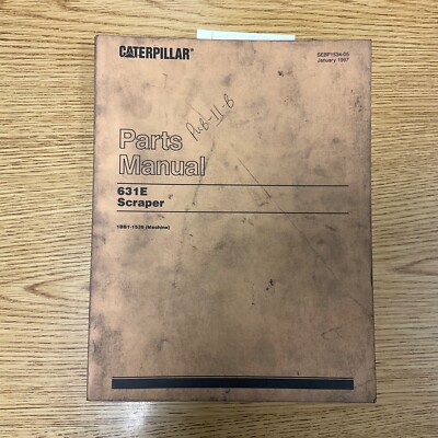 CAT Caterpillar 631E PARTS MANUAL BOOK CATALOG LIST SCRAPER GUIDE sn 1BB1-1539