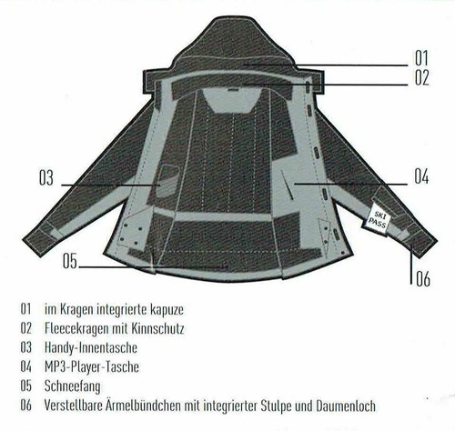 Damen Skijacke Snowboardjacke wind-, schmutz- und wasserabweisend Winter Bionic - Bild 2 von 8